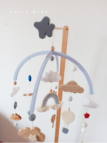 Handcrafted Baby Crib Mobile - Airplane Hot Air Balloon Bebe Cunero by Valto Kids 1