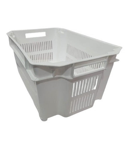 Stackable and Nestable Ventilated Smooth Bottom Plastic Crate 2