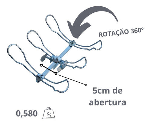 Suportes De Vara Borda De Barco 3 Varas Kit C/ 2 Peças 5