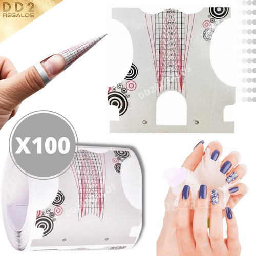 Fashion 100 Moldes Rollo Stiletto Uñas Esculpidas Acrílicas Gelifica 1