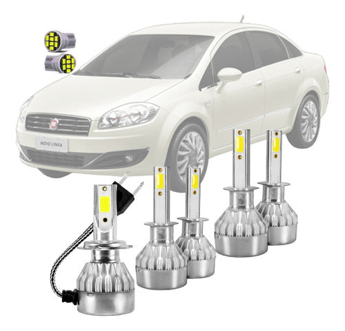 Pack Com 3 Lâmpadas De Led Fiat Linea + Pingo Para Meia Luz 0