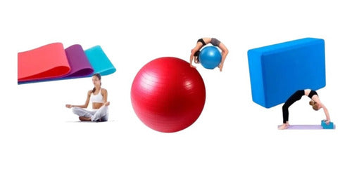 Tourmalhyn Combo Yoga Brick Bloque Mat Colchoneta Pelota Esferodinamia 0