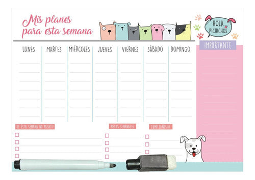Magnetic Weekly Planner Whiteboard Organizer 21x30 with Marker and Eraser 19