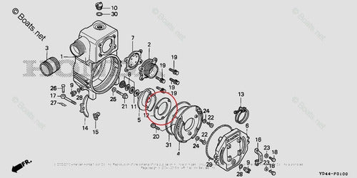 Honda Placa Interna Bomba Agua WT40XK1 Orig 78123-YD4-003 5