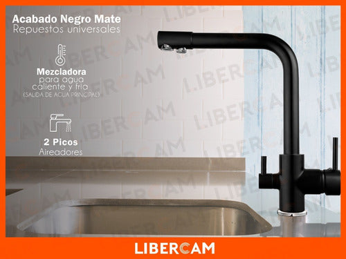 Libercam Kitchen Sink Mixer Tap Monocommand Black 7