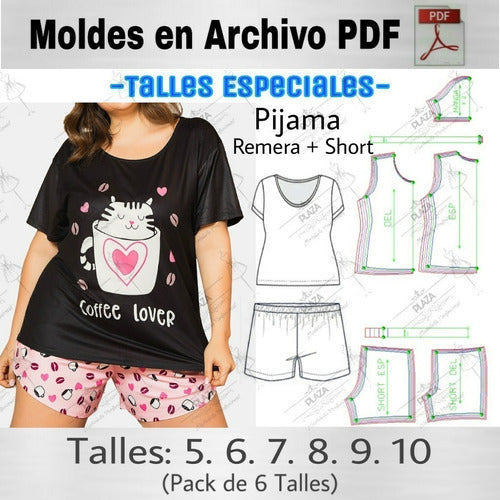 Plaza Moldes En Pdf Imprimibles De Ropa Pijama Talles Especiales 1