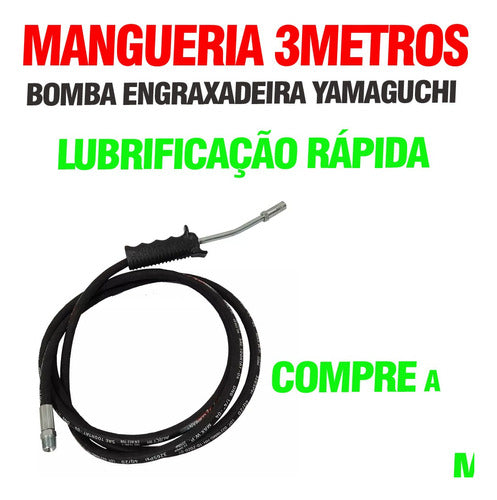 Mangueira 3 Metros Trama Aço P/ Engraxadeira Yamaguchi 1