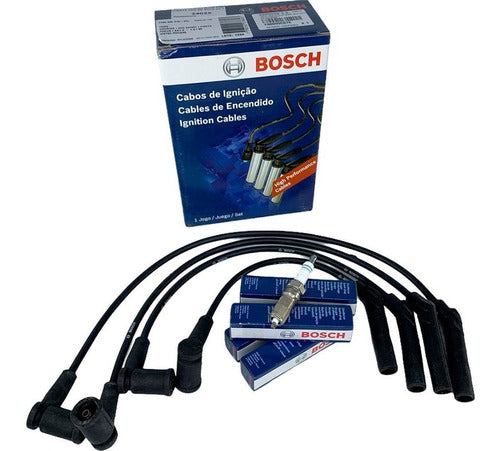 Bosch Cables+Spark Plugs Kit for Ford Ecosport Fiesta Focus Ka 1.0 1.6 Rocam 0