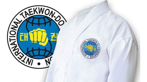 Taekwondo Uniform Dobok Granmarc Homologated ITF Official with White Belt 6
