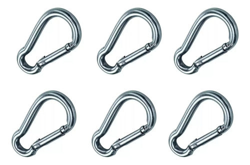 Uniproveedores 6x Galvanized Carabiner Hook 10 X 100mm Subte A 0