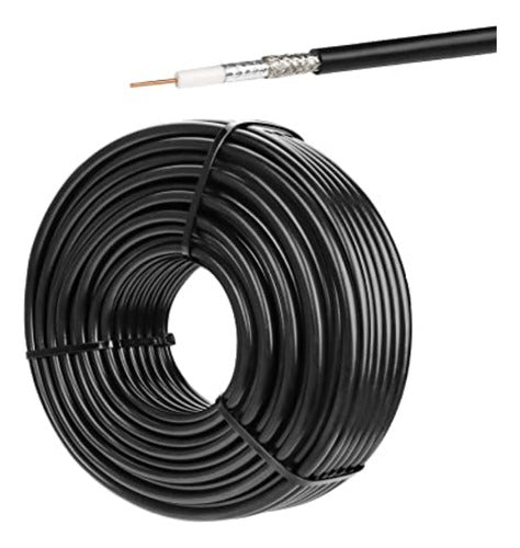 ALS Cable Coaxial Rg-6 Armado 4 Metros Tv Hd Tda Con Conectores 2