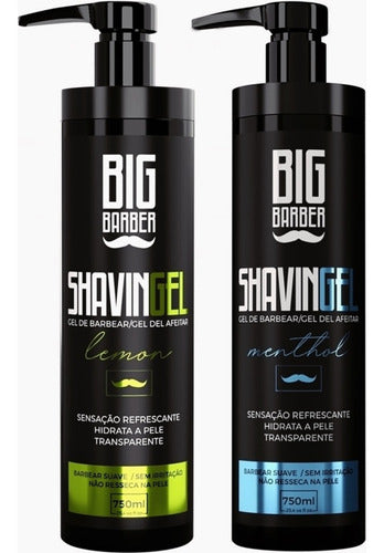 Kit Shaving Gel Big Barber Limão + Menthol Fardo 2 Unidades 0