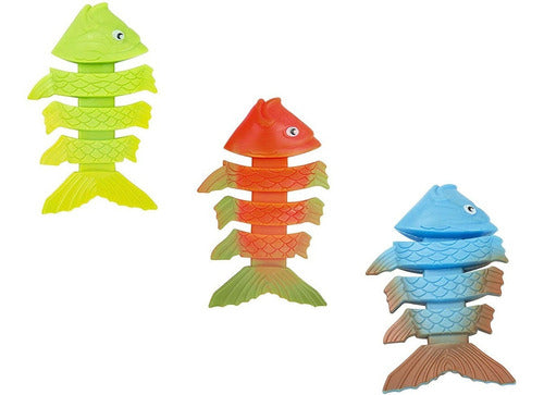 Set of 3 Fun Colorful Diving Fish for Pool +3 Years 0