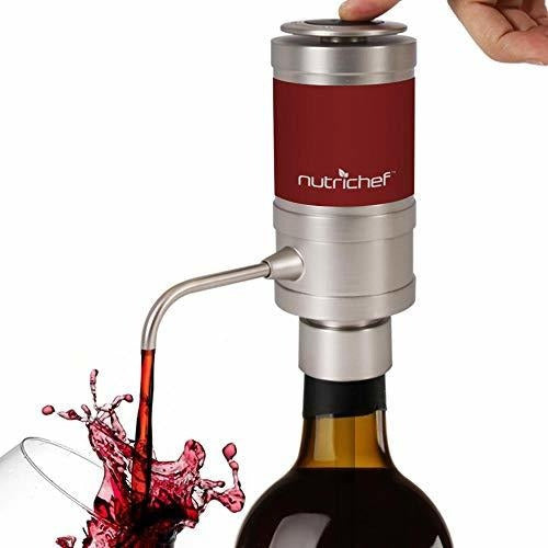 NutriChef Electric Wine Aerator Portable Dispenser Pump 0