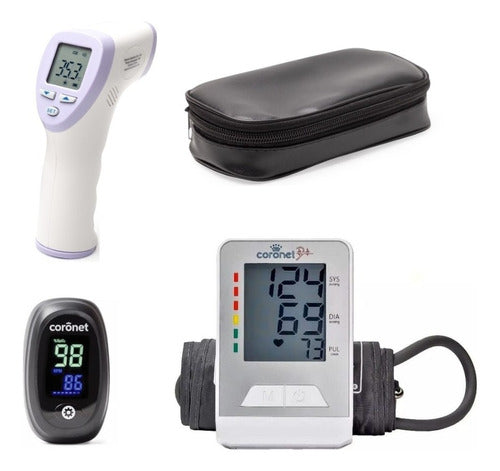 Nursing Kit with Coronet Arm Blood Pressure Monitor, Oximeter, and Infrared Thermometer 0