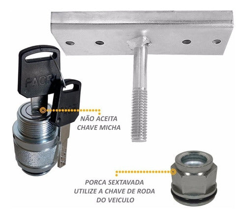 Trava Protetor De Estepe Ford Ka 1997 1999 15 2017 Antifurto 2