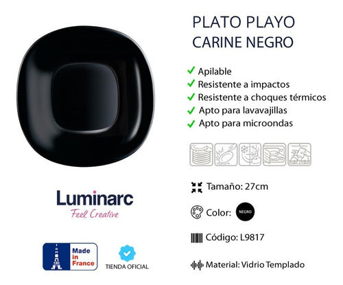 Luminarc Juego Vajilla X24 Carine Templado Platos Livianos 6