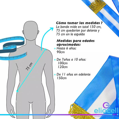 ATA Y ADORNA 28 Bandas Argentina Ceremonial Jura Lealtad 150cm X 7cm 1