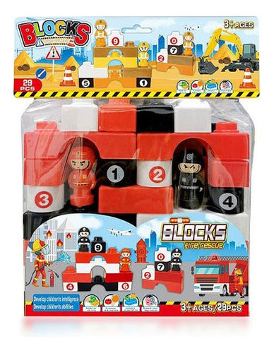 Generic Building Blocks and Firefighters Toy Set, 29 Pieces 2