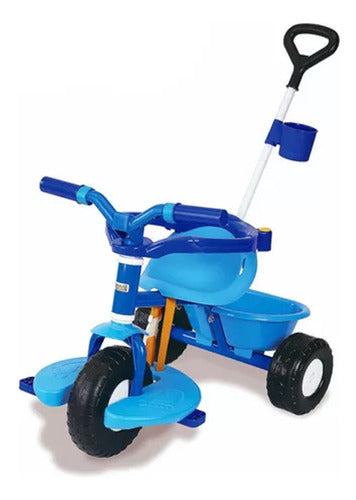 Triciclo Go Azul Con Barra Arrastre Rondi 3020 0