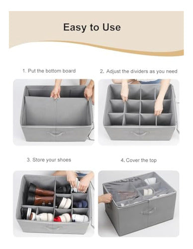 PHOTOONE Shoe Organizer for Closet, Adjustable Storage Solution 5