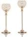 Vincigant Set of 2 Golden Crystal Candle Holders for Centerpieces 0