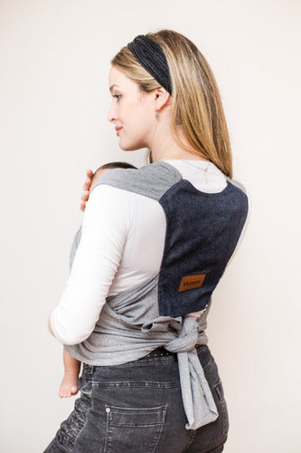 Ulla Oh! Pre-Made Baby Carrier Fular Jean Back with Gray Straps 1