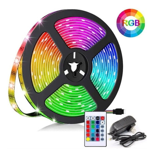 RGB Exterior LED Strip 5 Meters with Power Supply and Remote Control 0