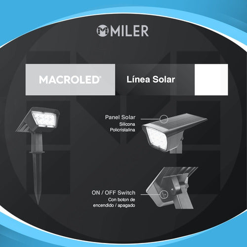 Macroled Solar Stake for Garden or Wall IP65 Warm Light 3