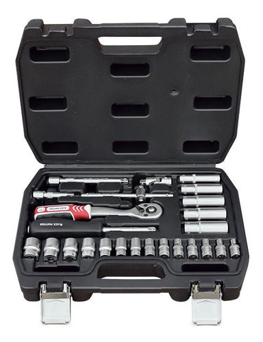 Black Panther 25-Piece Socket Wrench Set - 1/4 1