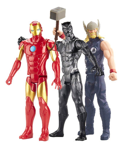 Figura Muñeco Marvel Advenger Black Panther,iron Man Y Thor 0