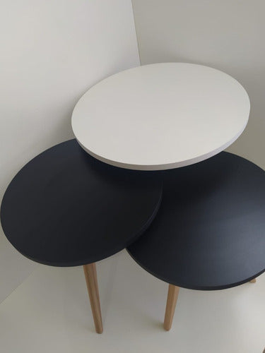 Set of 3 Nordic Round Tables 1