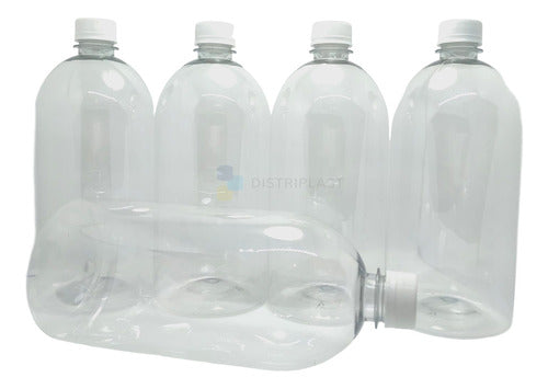 Distriplast Plastic PET Bottle 1lt with Screw Cap - Pack of 50 Units 1