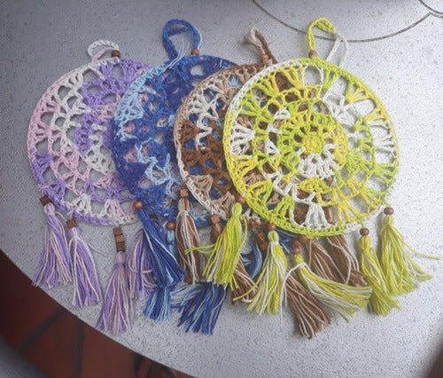 Set of 3 Crocheted Medium Dreamcatcher Mandala Mandalas 3
