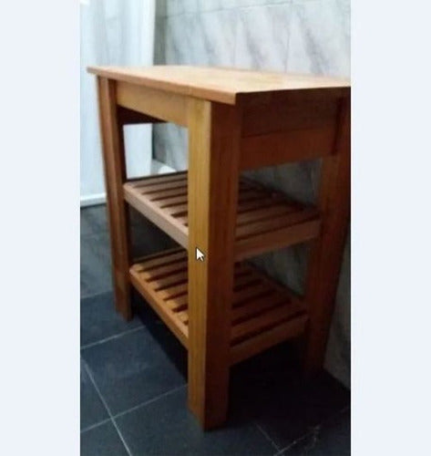 Eucalyptus Vanity 60cm Double Deck - Wood Tabletop for Basin 3