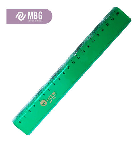 Pizzini Acrylic Ruler 20 cm - Green 2