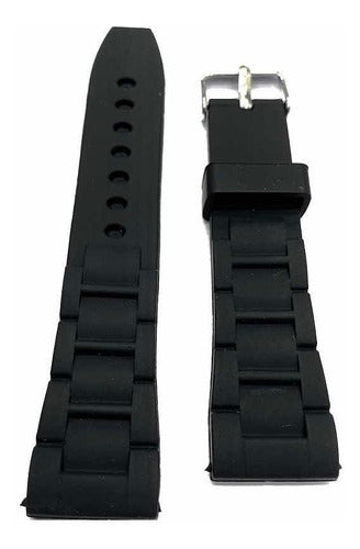22mm Black Silicone Watch Band for Luminx Tomi Festin Watches 5