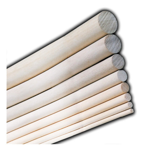 Fuste Maderas 12 Round Natural Wooden Rods 16 mm 0