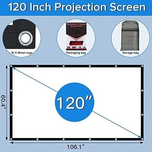 JWSIT 120 Inch 4K HD Portable Projector Screen 1