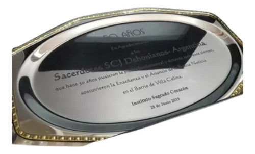 Amerzone Octagonal Commemorative Tray Engraving Included 15x22 Cm 3