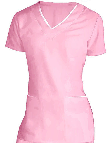 Fitted Medical Jacket with V-Neck and Spandex Trims 17