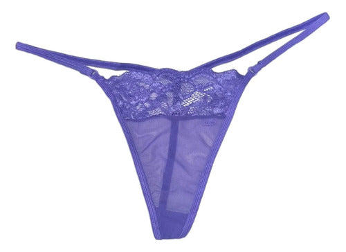 Tulle and Lace Thong Microless Women's Lingerie 05 5