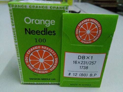 Orange Straight Sewing Machine Needles DB x 10 1