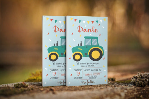 Digital Invitation Tractor Birthday WhatsApp 1