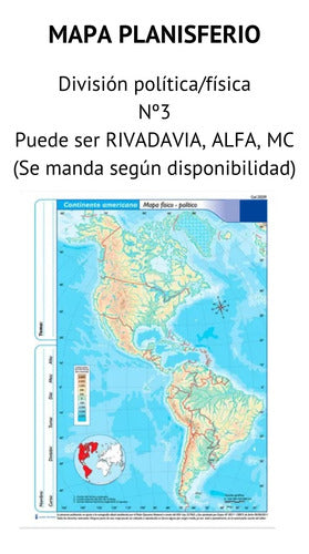 5 Maps América N°3 División Físico Político Escolares 1