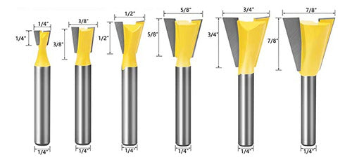 Meihejia - Dovetail Bit Set (6 Sizes) 4