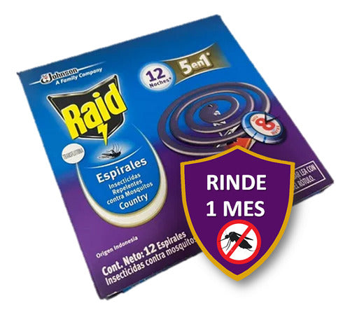 Raid Espirales Para Mosquitos Pack Familiar Mes De Consumo 0