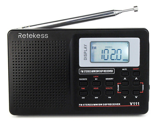Portable V111 Rec Sd Aux AM/FM Alarm Clock 10khz Radio 0