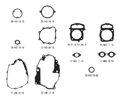 Set of Gaskets for Corven TXR 250 L GXR Tundra Jawa Tekken Gaona 1