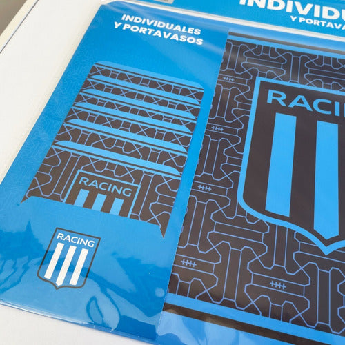 Racing Club Oficial Individual Y Posa Vaso Set X 6 Unidades 2